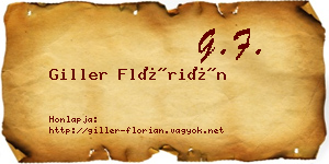 Giller Flórián névjegykártya